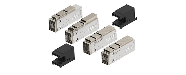 Stacked QSFP-DD 112G Connectors and Cages