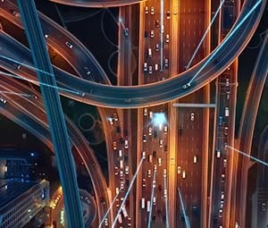 Connected cars on a city highways