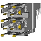 Receptacle contacts feature 360-shield springs and wide paddle tips.